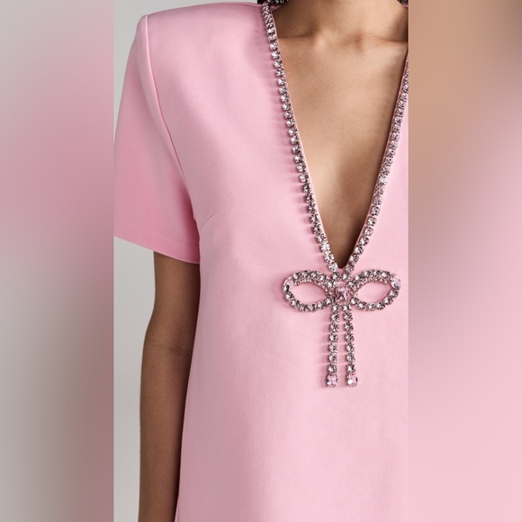 NWT AREA pink crystal bow v neck t shirt dress - Picture 12 of 12